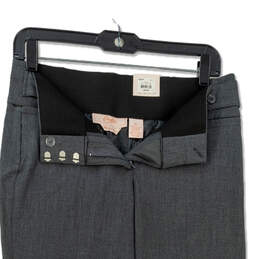NWT Womens Gray Flat Front Pockets Straight Leg Slacks Dress Pants Size 3L