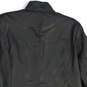 Womens Black Leather Studded Long Sleeve Button Front Jacket Size Large image number 4
