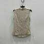 Womens Beige Sleeveless Cowl Neck Regular Fit Pullover Blouse Top Size P image number 2