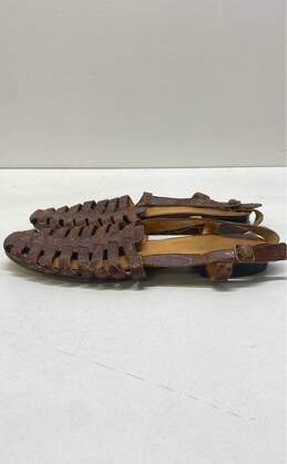 Ralph Lauren Vintage Leather Antica Croc Embossed Sandals Brown 6 alternative image