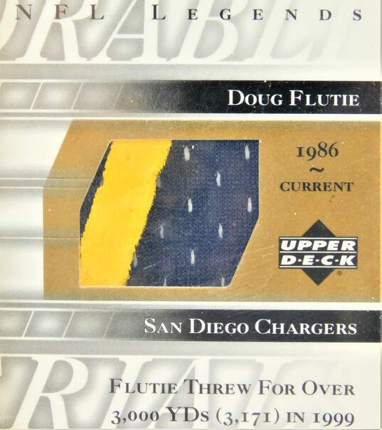 2001 Doug Flutie Upper Deck NFL Legends Memorable Materials Game Worn Jersey image number 2
