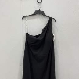 NWT DB Studio Womens Black One Shoulder Strap Dress Side Slit Maxi Dress Size 20