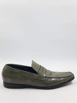 Authentic Dior Army Green Patent Loafers M 12