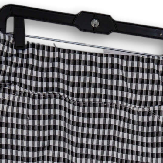 Womens Black White Check Regular Fit Elastic Waist A-line Skirt Size L image number 3