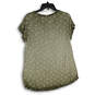 NWT Womens Green Star Print Round Neck Short Sleeve Pullover T-Shirt Size L image number 2