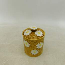 VNTG Ceramic Daisy Basket Weave Canister Set of 2 Kitchen Décor alternative image