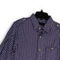 Womens Blue Checked Long Sleeve Collared Button-Up Shirt Size Medium image number 4