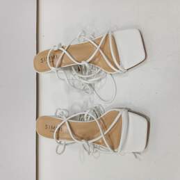 Women's SIMMI Lace Up Open Toe High Block Shoe String Heels 8 alternative image