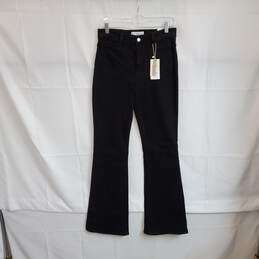 MNG Black Cotton Mid Waist Flare Jean WM Size 38 NWT alternative image