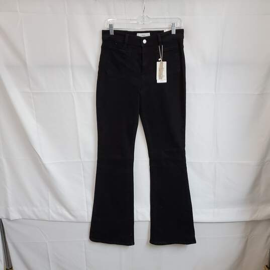 MNG Black Cotton Mid Waist Flare Jean WM Size 38 NWT image number 2