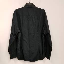 Mens Black Cotton Long Sleeve Collared Formal Dress Shirt Size 45 alternative image