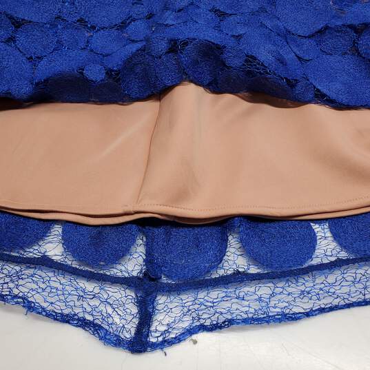 Anthropologie Eva Franco Blue Tan Midi Skirt Women's 8 image number 4