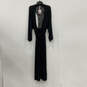 NWT Womens Black Long Sleeve Belted CLF Racerback Open Front Robe Size XL image number 1