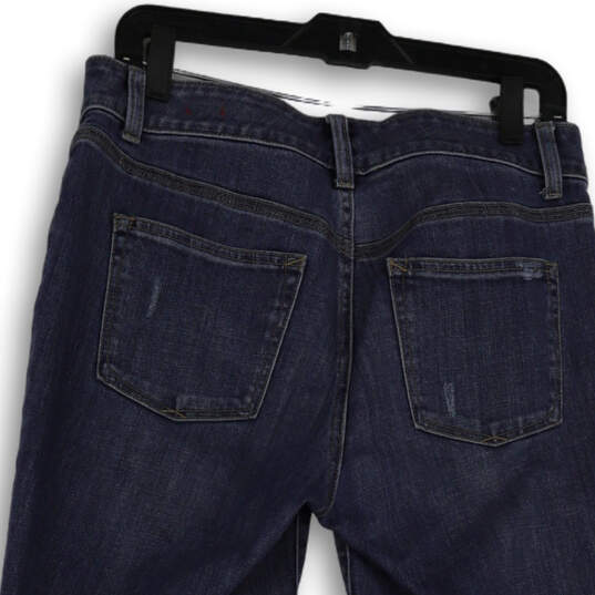 Womens Blue Medium Wash Denim Distressed Cuffed Skinny Leg Jeans Size 6P image number 4