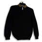 Womens Black Tight-Knit Long Sleeve Collared Pullover Sweater Size Small image number 2