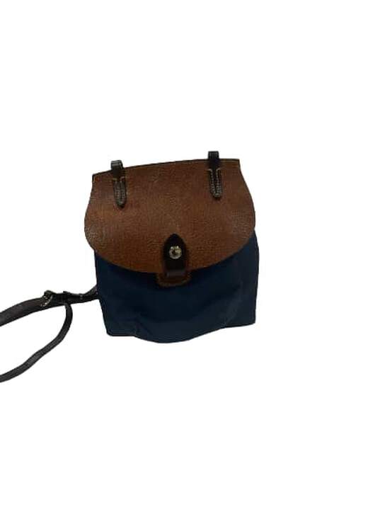 Crossbody Shoulder Nylon Leather Bag Astral Blue Pockets image number 1