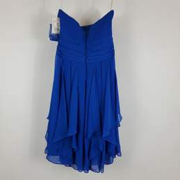David's Bridal Women Blue Midi Dress Sz 4 NWT alternative image