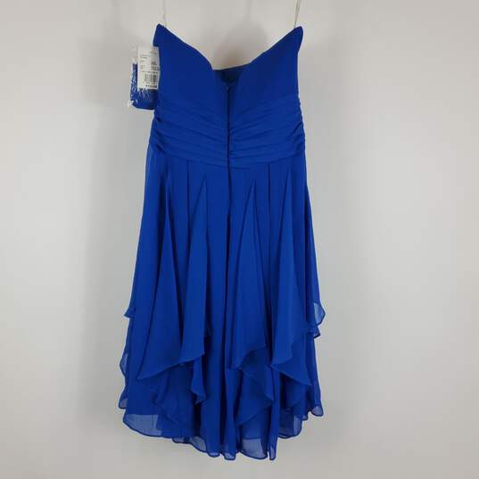 David's Bridal Women Blue Midi Dress Sz 4 NWT image number 2