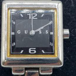 Vintage Guess 21mm Case Tank Stainless Steel Quartz Bracelet Watch