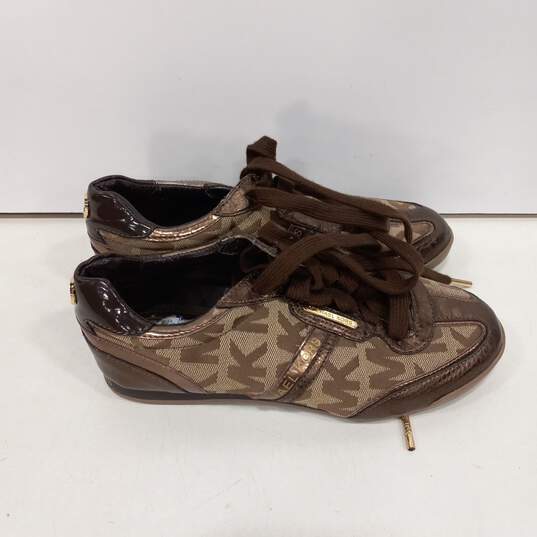 Michael Kors Women's Brown Monogram Leather/Textile Shoes Size 5M image number 2