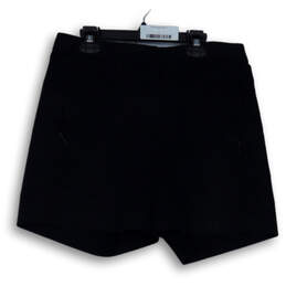 Womens Black Flat Front Zipped Pocket Pull-On Athletic Shorts Size 8