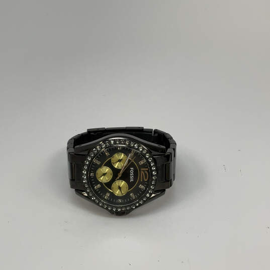 Designer Fossil ES3205 Black Chronograph Round Dial Analog Wristwatch image number 3
