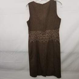 Oscar Brown Embroidered Sleeveless Shift Dress Women's Size 8 alternative image