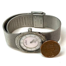 Designer Skagen 566XSSS Silver-Tone Rhinestone Mesh Strap Analog Wristwatch alternative image