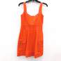 DVF DIANE von FURSTENBERG  SOSIE Orange Sleeveless Button-Down Tie Sash Women's Mini Dress Size 4 with COA image number 4