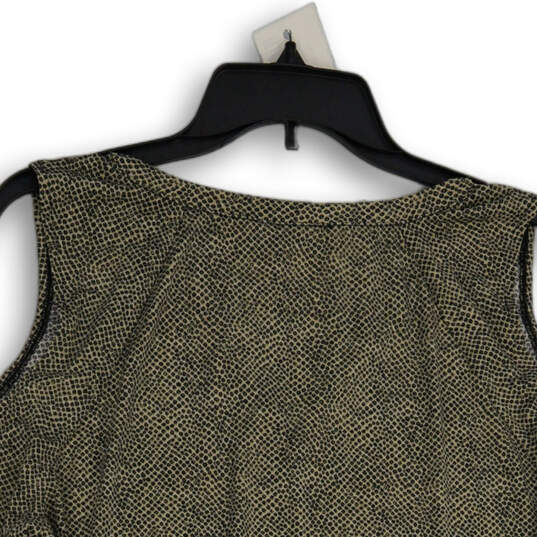 Womens Gray Cheetah Print Chain Neck Cold Shoulder Blouse Top Size L image number 1