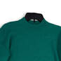 Womens Green Knitted Mock Neck Long Sleeve Pullover Sweater Size Medium image number 3