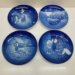 Set of 4 Vintage Royal Copenhagen Blue Plates Winter Twilight holiday