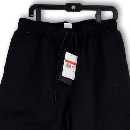 NWT Mens Black Elastic Waist Tapered Leg Standard Fit Track Pants Size L image number 3