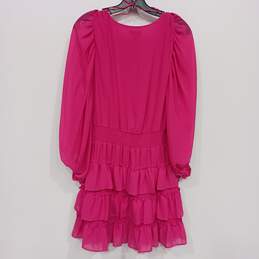 Vince Camuto Pink Long Sleeve Tiered Dress Women's Size L alternative image