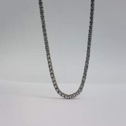 Sterling Silver Cz Tennis Link 15 1/2 Inch Necklace 20.0g