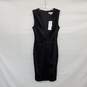 Reiss Mosaic Twist Front Black Satin Sleeveless Dress WM Size 4 NWT image number 1