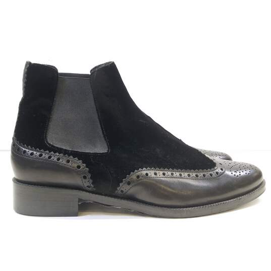 AllSaints Leather Velvet Wingtip Chelsea Boots Black 8 image number 1