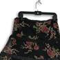 NWT Womens Black Floral Tiered Side Zip Midi A-Line Skirt Size 11/12 image number 4