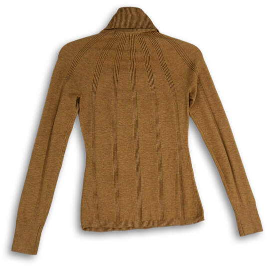NWT Womens Brown Knitted Turtleneck Long Sleeve Pullover Sweater Size XS image number 2