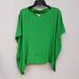 Womens Green Short Sleeve Round Neck Pullover Butterfly Blouse Top Size S image number 1