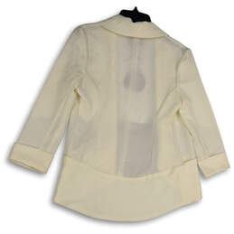 NWT Womens White 3/4 Sleeve Shawl Collar Open Front Blazer Size Small alternative image
