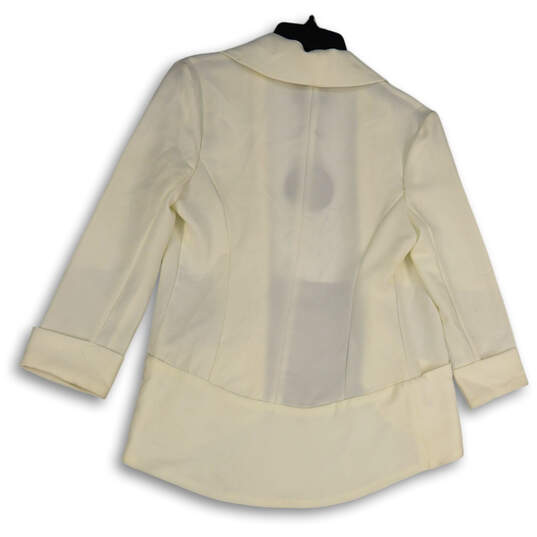 NWT Womens White 3/4 Sleeve Shawl Collar Open Front Blazer Size Small image number 2