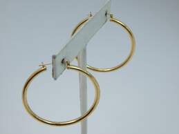 14K Yellow Gold Large Classic Hoop Earrings 2.3g alternative image