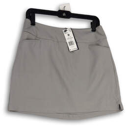 NWT Womens Gray Star Plon Pockets Elastic Waist Athletic Skort Size Medium