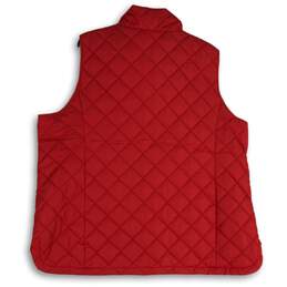 NWT Lands' End Womens Red Sleeveless Mock Neck Full-Zip Quilted Vest Size 2X alternative image