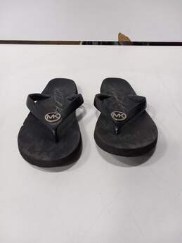 Michael Kors Women's Black Jet Set Signature Sandals Flip Flops Size 8 alternative image