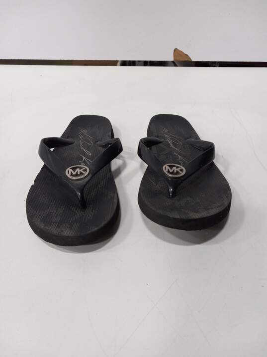 Michael Kors Women's Black Jet Set Signature Sandals Flip Flops Size 8 image number 2