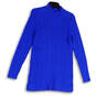 Womens Blue Knitted Mock Neck Long Sleeve Pullover Sweater Size M 10-12 image number 1