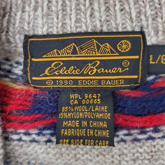 VTG Eddie Bauer WM's Beige Wool Blend Vest Size L image number 3