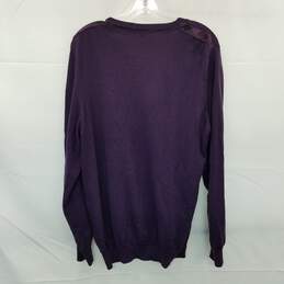 AUTHENTICATED Burberry Brit Purple Wool V-Neck Sweater Size XL alternative image